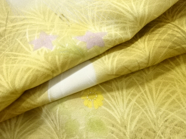  鷺に秋草模様訪問着